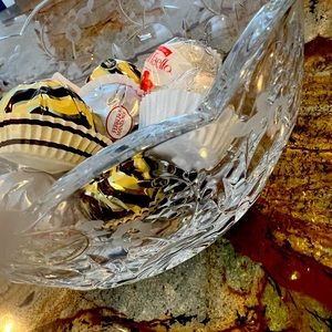 Vintage Gallia by Rogaska Etched Floral Crystal Bowl 🌸🍬 Candy Dish 🍬🌸